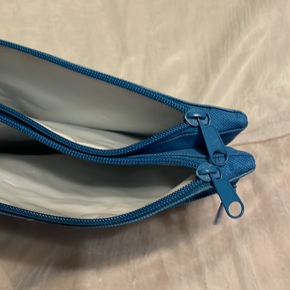 Morgan Home- Travel/makeup bag, blue colored w/white lettering & strap - Picture 7 of 13